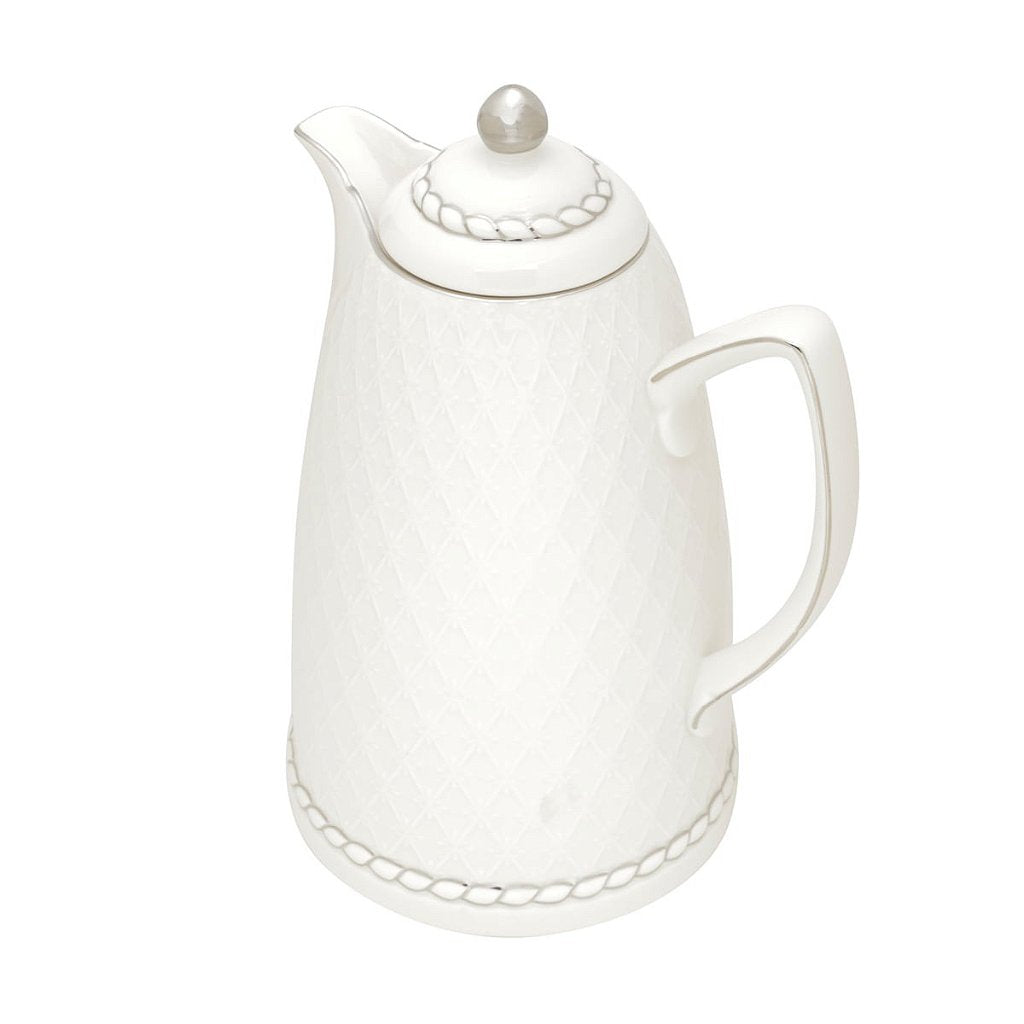 Garrafa Térmica Porcelana Branco-Prata
