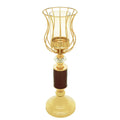 Cstiçal Metal Vidro Dourado