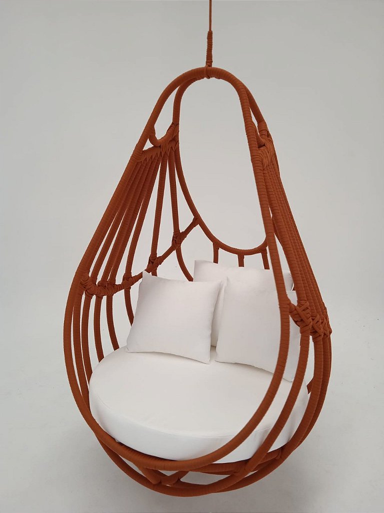 Cadeira De Balanço Suspensa Carinho Alumínio Corda Náutica