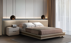 Cama Maui Estofada em Madeira Maciça | Elegância e Conforto | Davi Decor