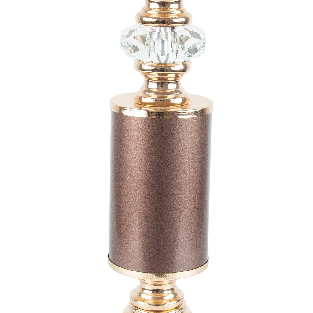 Castiçal Metal Vidro Dourado