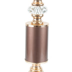 Castiçal Metal Vidro Dourado