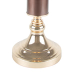 Castiçal Metal Vidro Dourado
