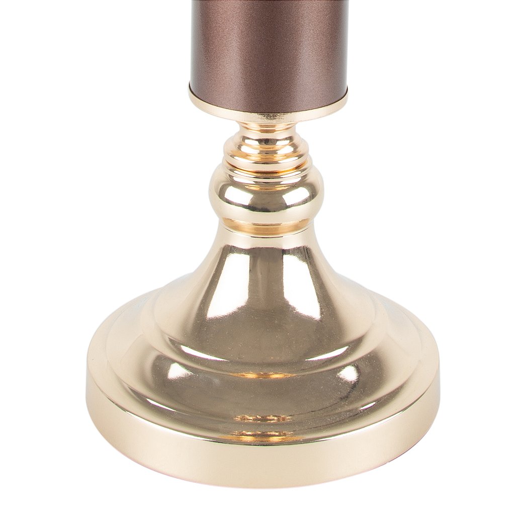 Castiçal Metal Vidro Dourado