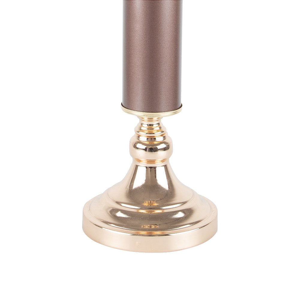 Castiçal Metal Vidro Dourado 51cm