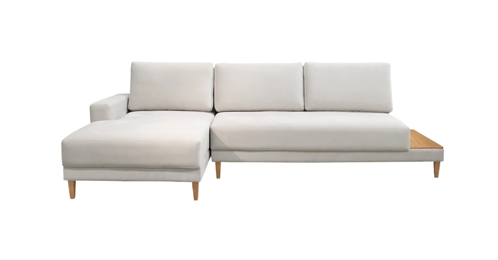 Sofá César Com Chaise Madeira Maciça