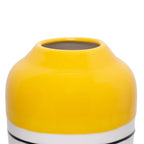 Vaso Decorativo Cerâmica Branco Amarelo