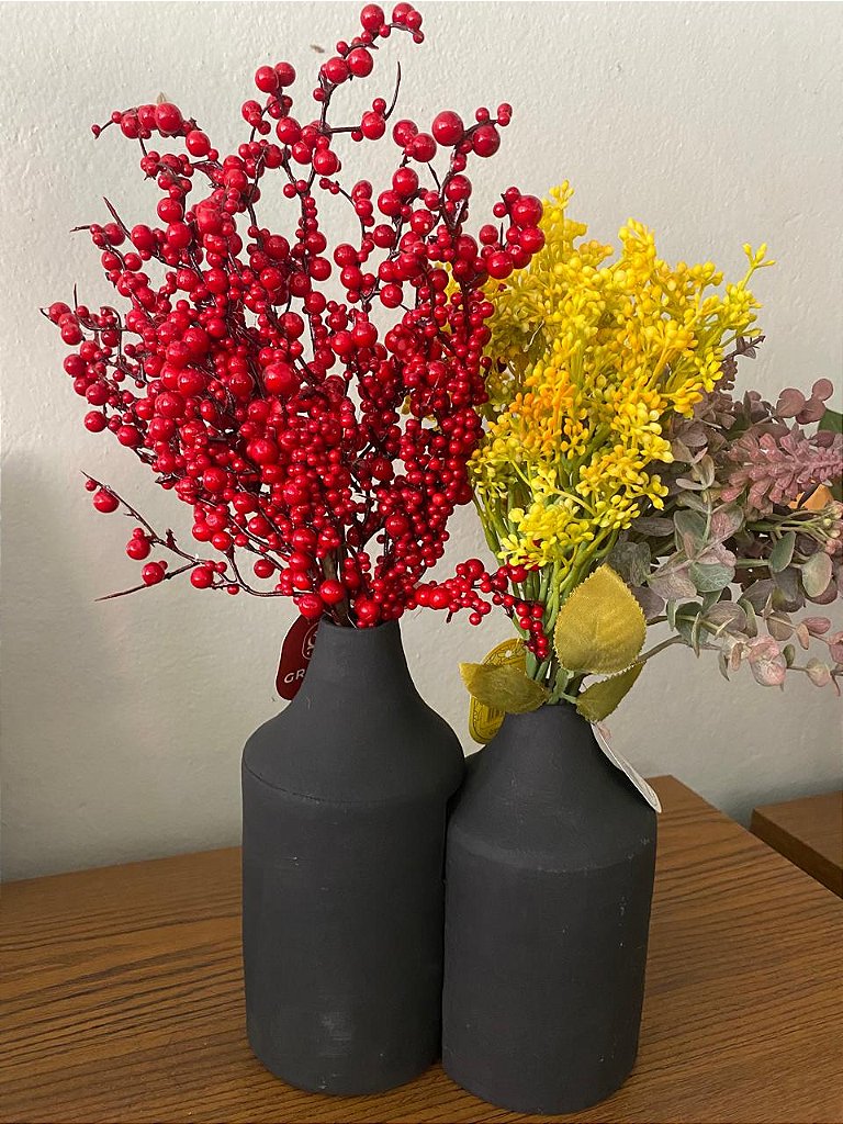 Duo Vaso Cerâmica Preto