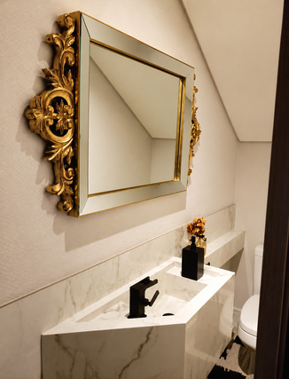 Espelho Decorativo Veneza com Folha de Ouro ou Prata – Sofisticação que Atravessa Gerações