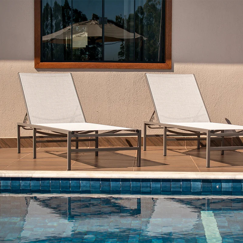 Espreguiçadeira Primula Estrutura Alumínio Tela Slim