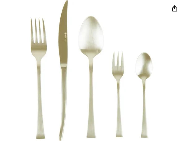 Faqueiro 30 PÇ Aço Inox Berna Champanhe Fosco