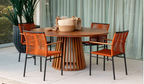 Mesa De Jantar Sollos Em Madeira – Design Sofisticado Com Estrutura Em Ripas