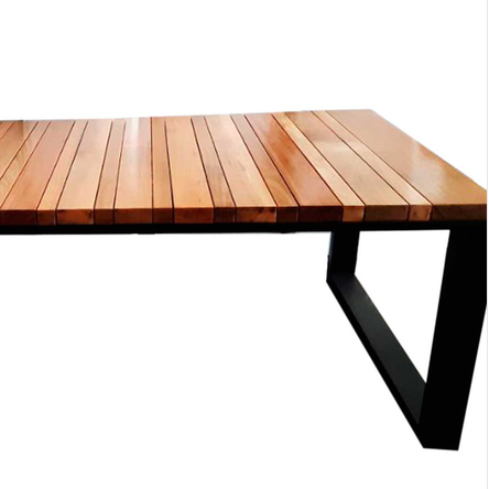 Mesa de Jantar Amsterdã – Design Contemporâneo Com Alumínio e Madeira