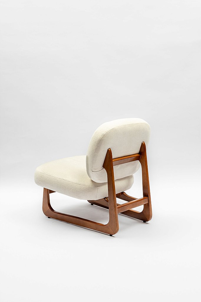 Poltrona Cristina Com Puff Madeira Maciça