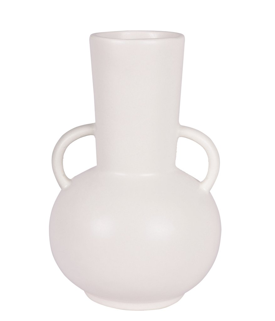 Vaso Com Alça Cerâmica OffWhite